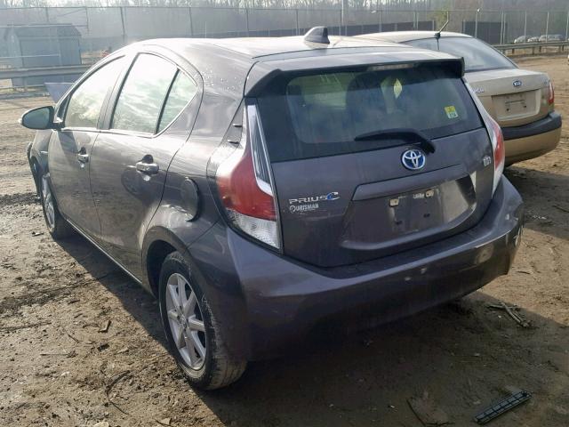 JTDKDTB39F1109937 - 2015 TOYOTA PRIUS C GRAY photo 3