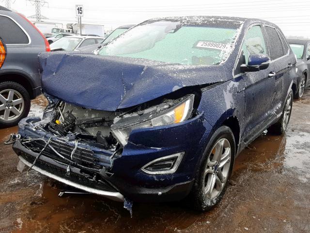 2FMPK4K92GBC05044 - 2016 FORD EDGE TITAN BLUE photo 2