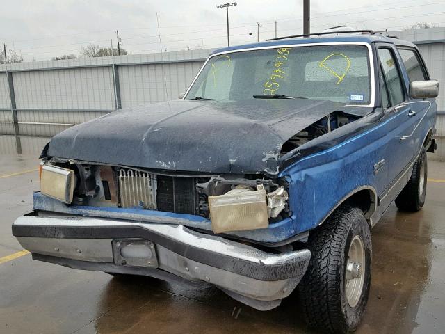 1FMEU15N9MLA08943 - 1991 FORD BRONCO U10 BLUE photo 2