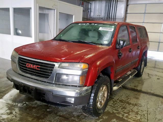 1GTDT136258242411 - 2005 GMC CANYON RED photo 2