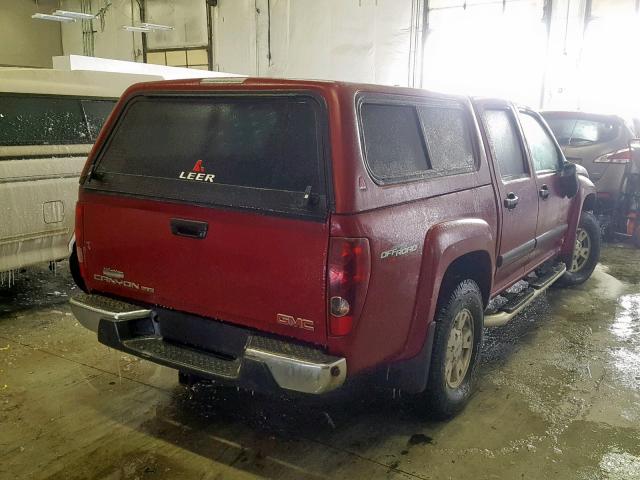 1GTDT136258242411 - 2005 GMC CANYON RED photo 4