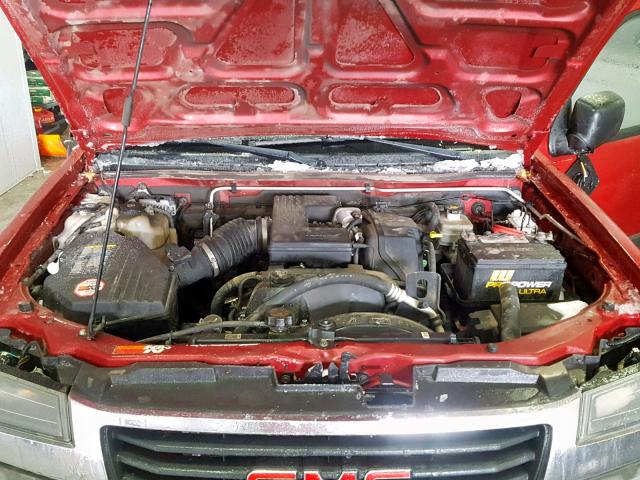 1GTDT136258242411 - 2005 GMC CANYON RED photo 7