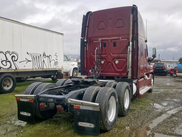 1FUJGLCK98LZ66025 - 2008 FREIGHTLINER CASCADIA 1 BURGUNDY photo 4