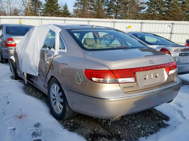 KMHFC46F17A232708 - 2007 HYUNDAI AZERA SE BEIGE photo 3