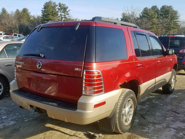 4M2ZU86KX5UJ05125 - 2005 MERCURY MOUNTAINEE RED photo 4