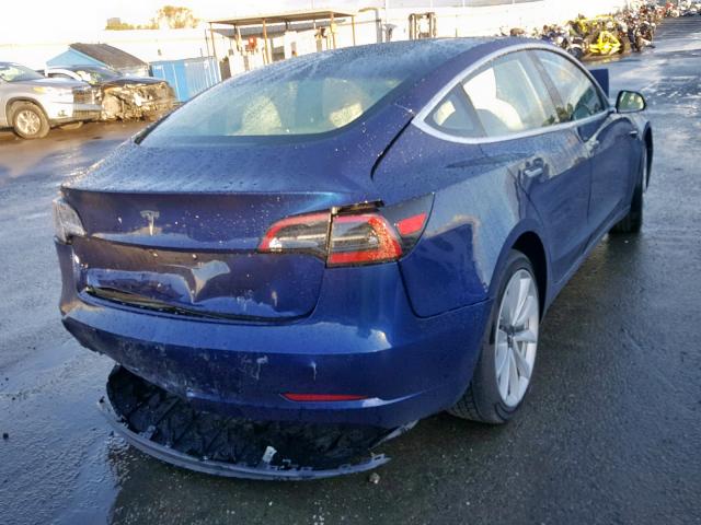 5YJ3E1EA7JF178187 - 2018 TESLA MODEL 3 BLUE photo 4