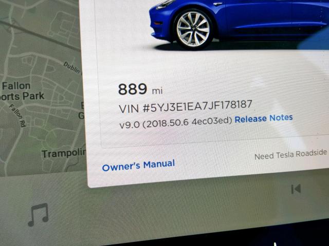 5YJ3E1EA7JF178187 - 2018 TESLA MODEL 3 BLUE photo 8