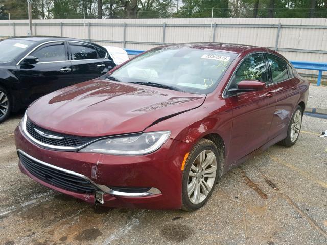 1C3CCCAB9FN552148 - 2015 CHRYSLER 200 LIMITE RED photo 2