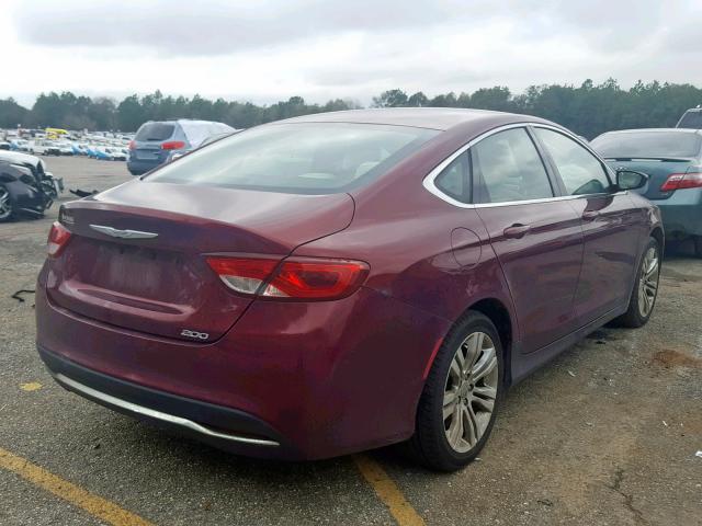 1C3CCCAB9FN552148 - 2015 CHRYSLER 200 LIMITE RED photo 4