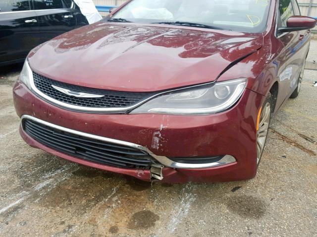 1C3CCCAB9FN552148 - 2015 CHRYSLER 200 LIMITE RED photo 9