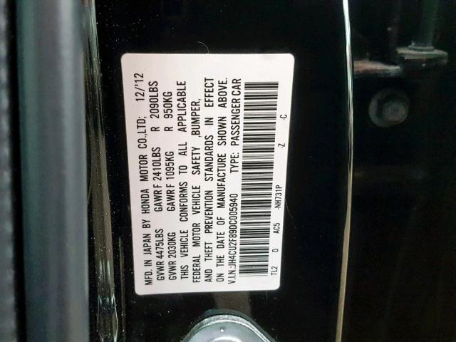 JH4CU2F89DC005940 - 2013 ACURA TSX SE BLACK photo 10