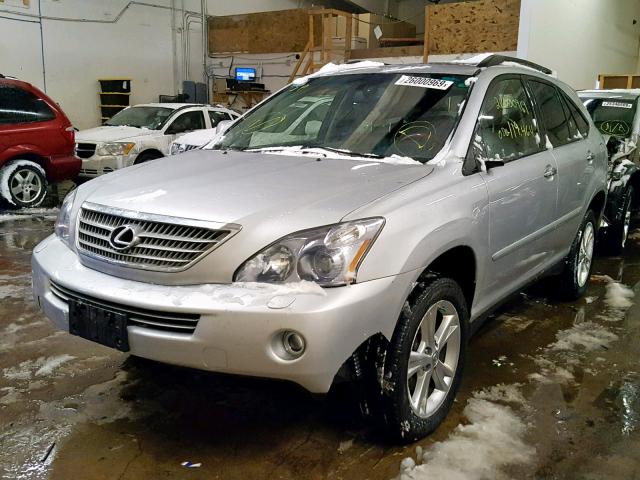 JTJHW31U782856560 - 2008 LEXUS RX 400H SILVER photo 2