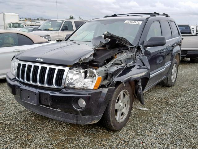 1J4HR58235C664367 - 2005 JEEP GRAND CHER BLACK photo 2