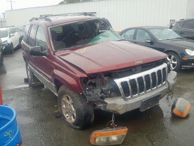 1J4GW48N4YC262631 - 2000 JEEP GRAND CHER MAROON photo 1