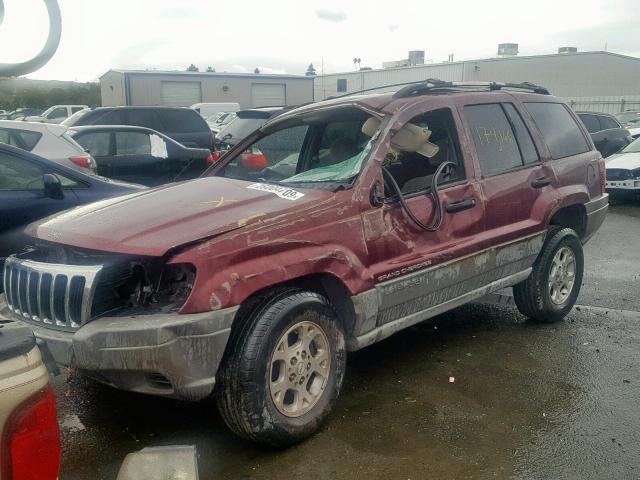 1J4GW48N4YC262631 - 2000 JEEP GRAND CHER MAROON photo 2