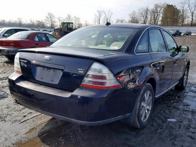 1FAHP27W98G133840 - 2008 FORD TAURUS SEL BLUE photo 4