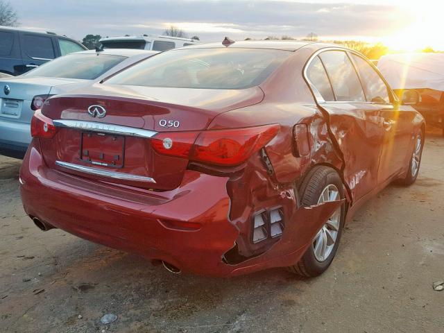 JN1BV7AP4FM345633 - 2015 INFINITI Q50 BASE RED photo 4