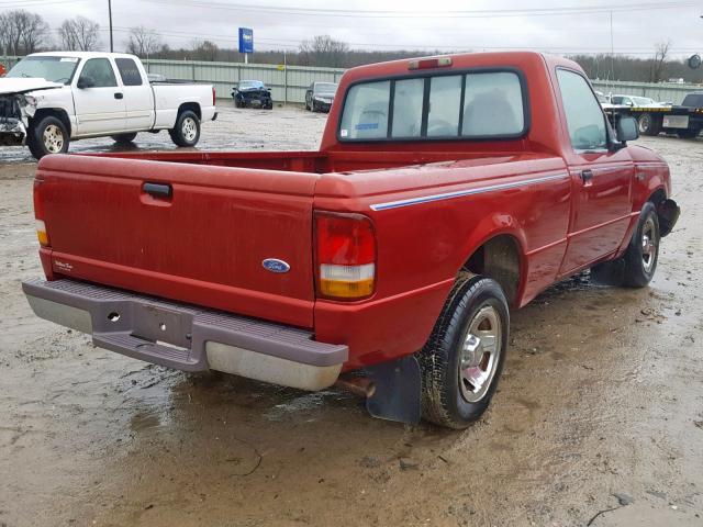 1FTCR10U8VTA19087 - 1997 FORD RANGER RED photo 4