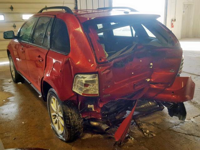 2FMDK4JC9ABB35078 - 2010 FORD EDGE SEL RED photo 3