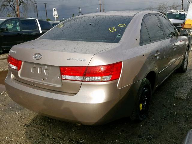 5NPET46C26H142027 - 2006 HYUNDAI SONATA GL GOLD photo 4