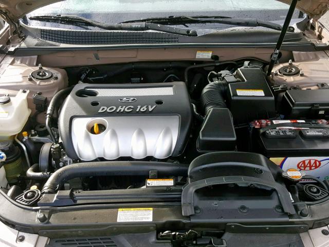 5NPET46C26H142027 - 2006 HYUNDAI SONATA GL GOLD photo 7