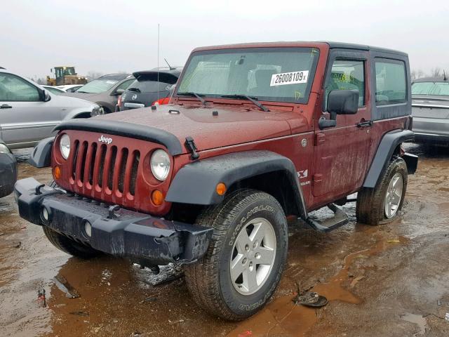 1J8FA24117L179835 - 2007 JEEP WRANGLER X MAROON photo 2