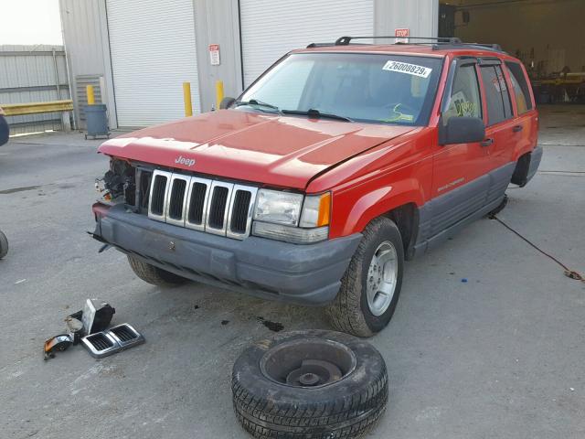 1J4GZ58S7VC533938 - 1997 JEEP GRAND CHER RED photo 2