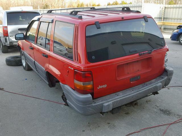 1J4GZ58S7VC533938 - 1997 JEEP GRAND CHER RED photo 3