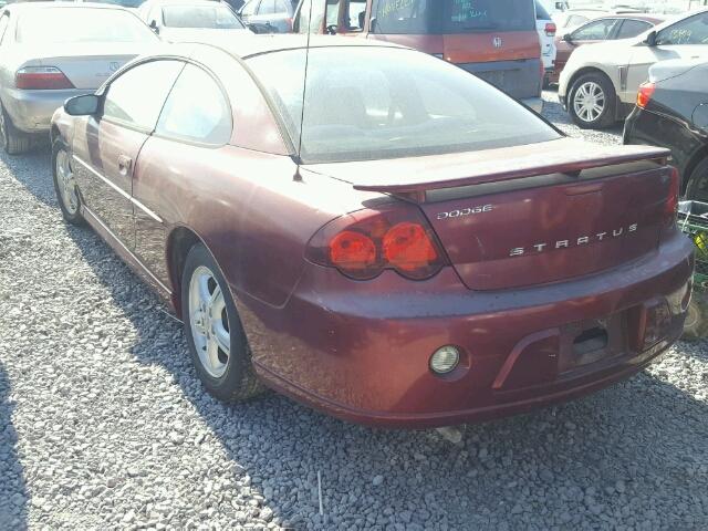 4B3AG42G93E150021 - 2003 DODGE STRATUS SE BURGUNDY photo 3