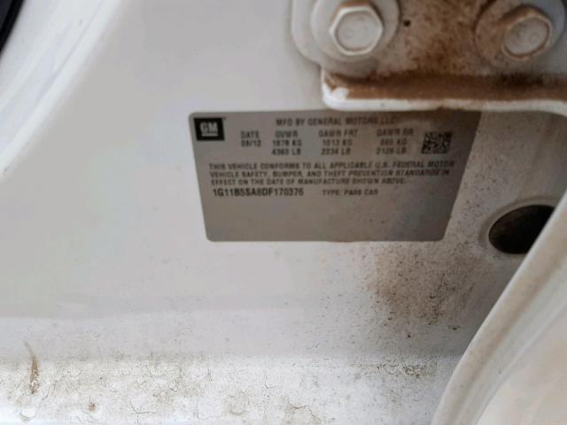 1G11B5SA8DF170376 - 2013 CHEVROLET MALIBU LS Ağ foto 10