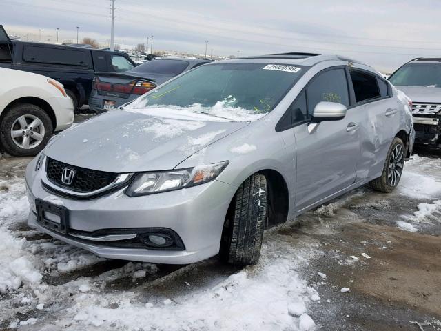 19XFB2F90FE106888 - 2015 HONDA CIVIC EXL SILVER photo 2