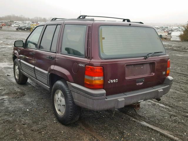 1J4GZ58YXRC228296 - 1994 JEEP GRAND CHER MAROON photo 3