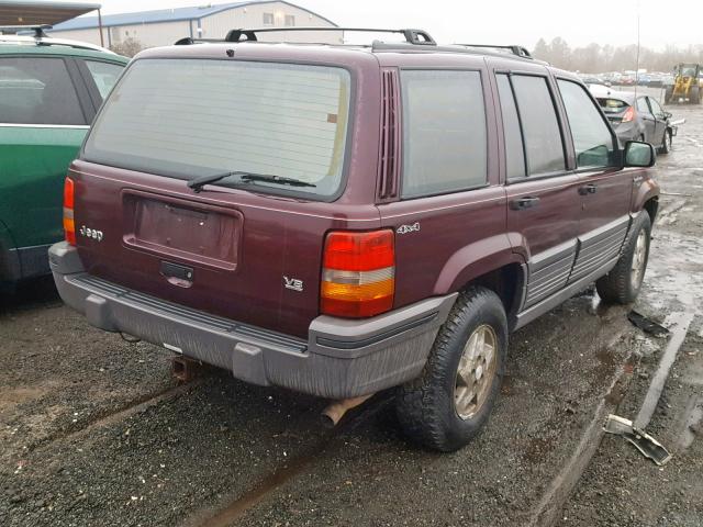 1J4GZ58YXRC228296 - 1994 JEEP GRAND CHER MAROON photo 4