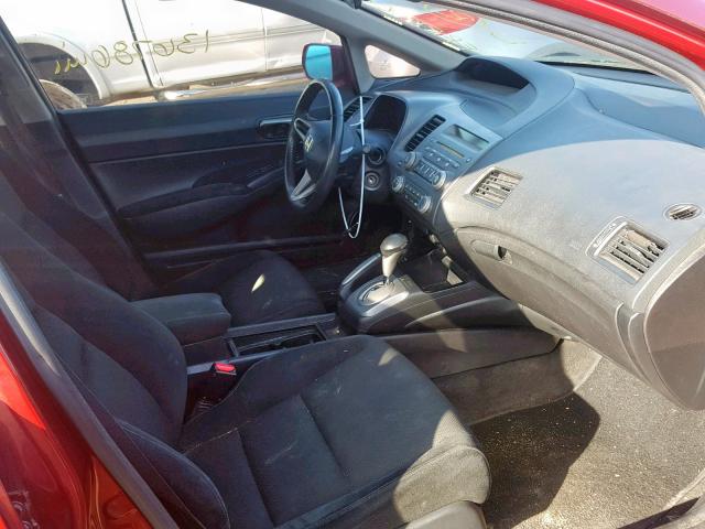 2HGFA16619H339143 - 2009 HONDA CIVIC LX-S Tünd qırmızı foto 5