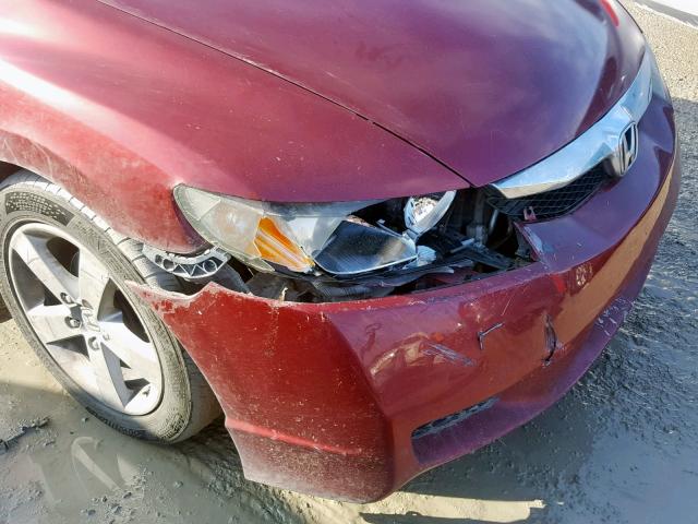 2HGFA16619H339143 - 2009 HONDA CIVIC LX-S Tünd qırmızı foto 9