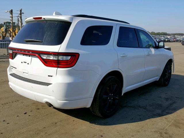 1C4RDJDG0HC766474 - 2017 DODGE DURANGO GT WHITE photo 4