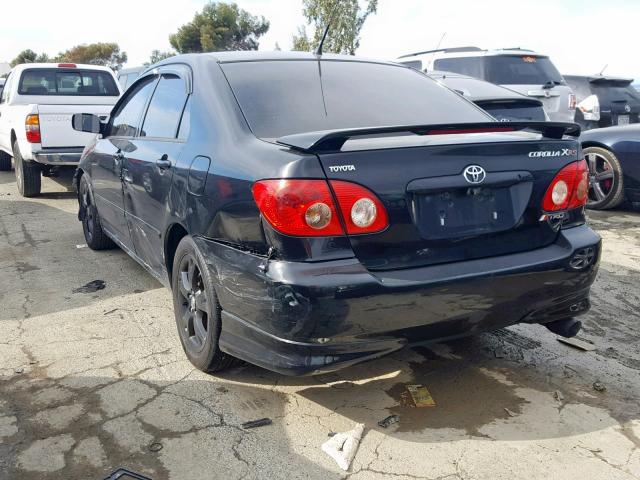 2T1BY30E15C385872 - 2005 TOYOTA COROLLA XR BLACK photo 3