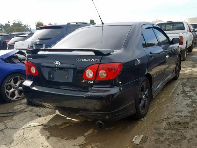 2T1BY30E15C385872 - 2005 TOYOTA COROLLA XR BLACK photo 4