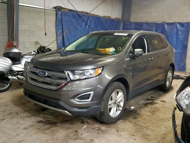 2FMPK4J9XHBB54427 - 2017 FORD EDGE SEL GRAY photo 2