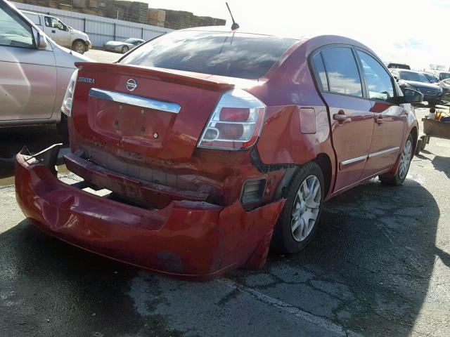 3N1AB6AP4BL637642 - 2011 NISSAN SENTRA 2.0 BURGUNDY photo 4