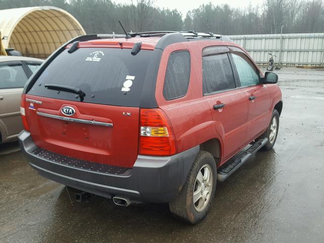 KNDJF724687520508 - 2008 KIA SPORTAGE L RED photo 4