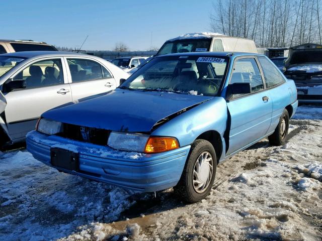 1FAPP10J1PW321390 - 1993 FORD ESCORT BLUE photo 2