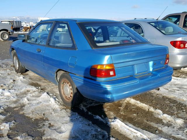 1FAPP10J1PW321390 - 1993 FORD ESCORT BLUE photo 3