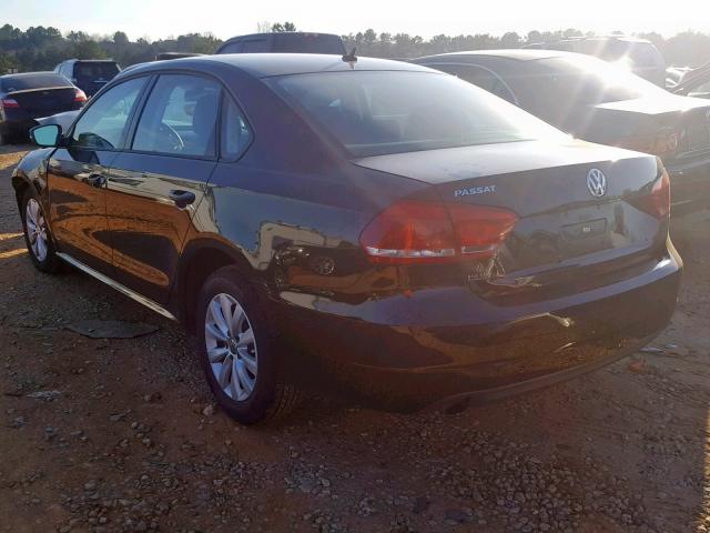 1VWAP7A35DC010395 - 2013 VOLKSWAGEN PASSAT S BLACK photo 3