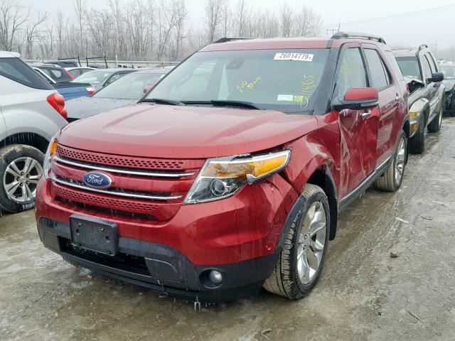 1FM5K8F88DGA58183 - 2013 FORD EXPLORER L RED photo 2