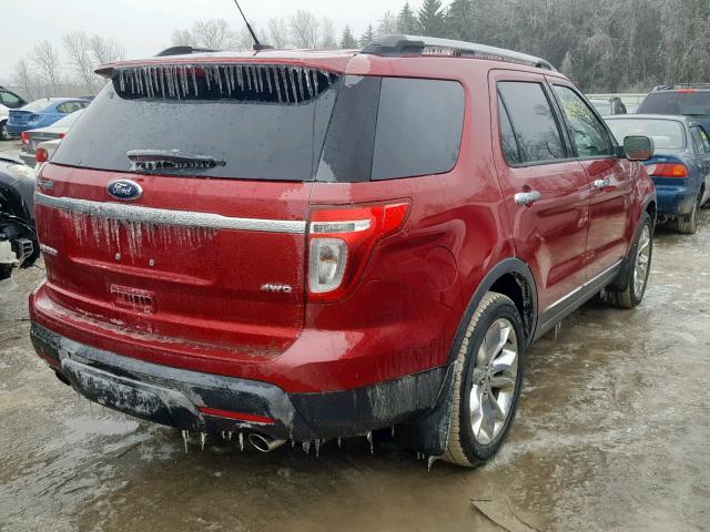 1FM5K8F88DGA58183 - 2013 FORD EXPLORER L RED photo 4