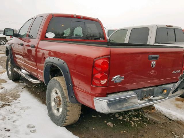 3D7KS28A58G114746 - 2008 DODGE RAM 2500 S RED photo 3