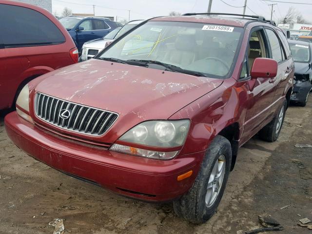 JT6HF10U5Y0114654 - 2000 LEXUS RX 300 MAROON photo 2