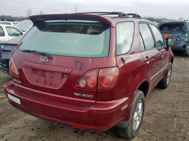 JT6HF10U5Y0114654 - 2000 LEXUS RX 300 MAROON photo 4