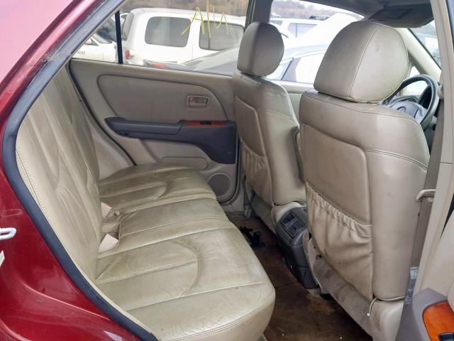 JT6HF10U5Y0114654 - 2000 LEXUS RX 300 MAROON photo 6